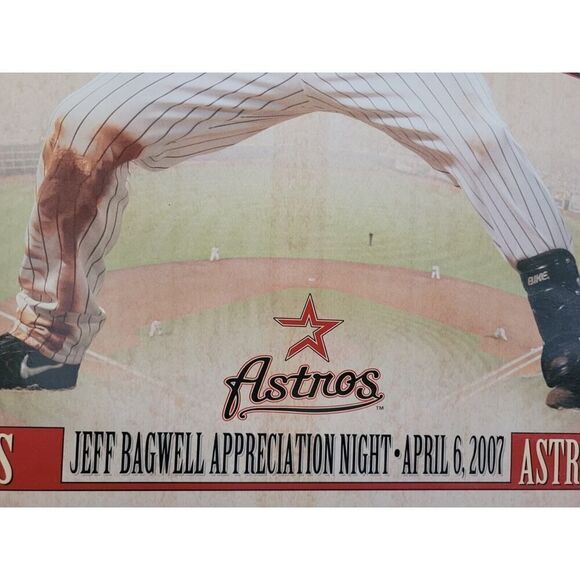 Vintage Houston Astros Jeff Bagwell Appreciation Night Commemorative Poster 2007 - Picture 5 of 5